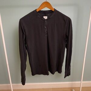 rag & bone Black Long Sleeve Flame Henley